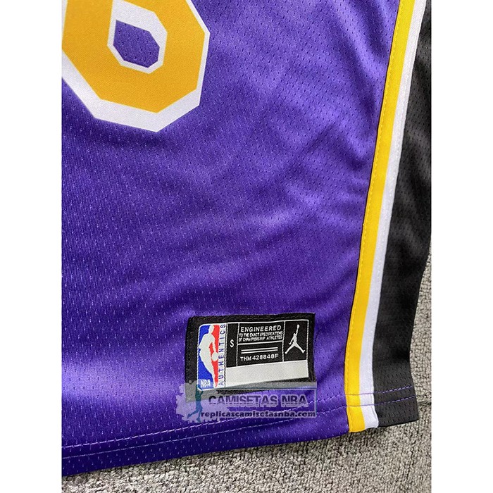 Camiseta Nino Los Angeles Lakers LeBron James NO 6 Statement Violeta